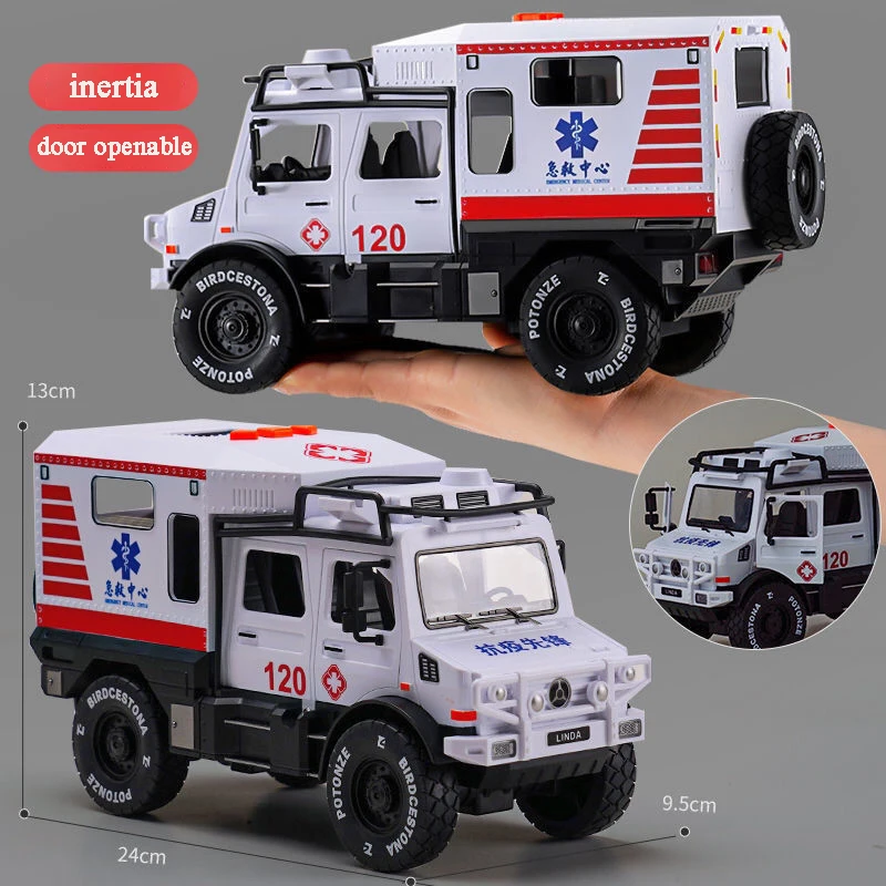 Oversized Ambulance Toy Child Inertial Car Model Light Music City Rescue Off-road Vehicle Boy Educational Gift