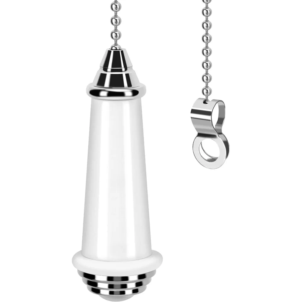 White Porcelain Pull Cord Extension 100cm for Light Fixtures Ceiling Fans Bedrooms Bathrooms Toilets Easy Install