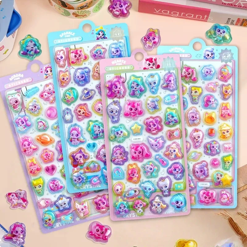 

Поймай! Объемные 3D-наклейки Teenieping с рельефным кристаллическим эффектом для украшения скрапбуков, чехлов для телефонов, поощрительные наклейки, кавайные стикеры