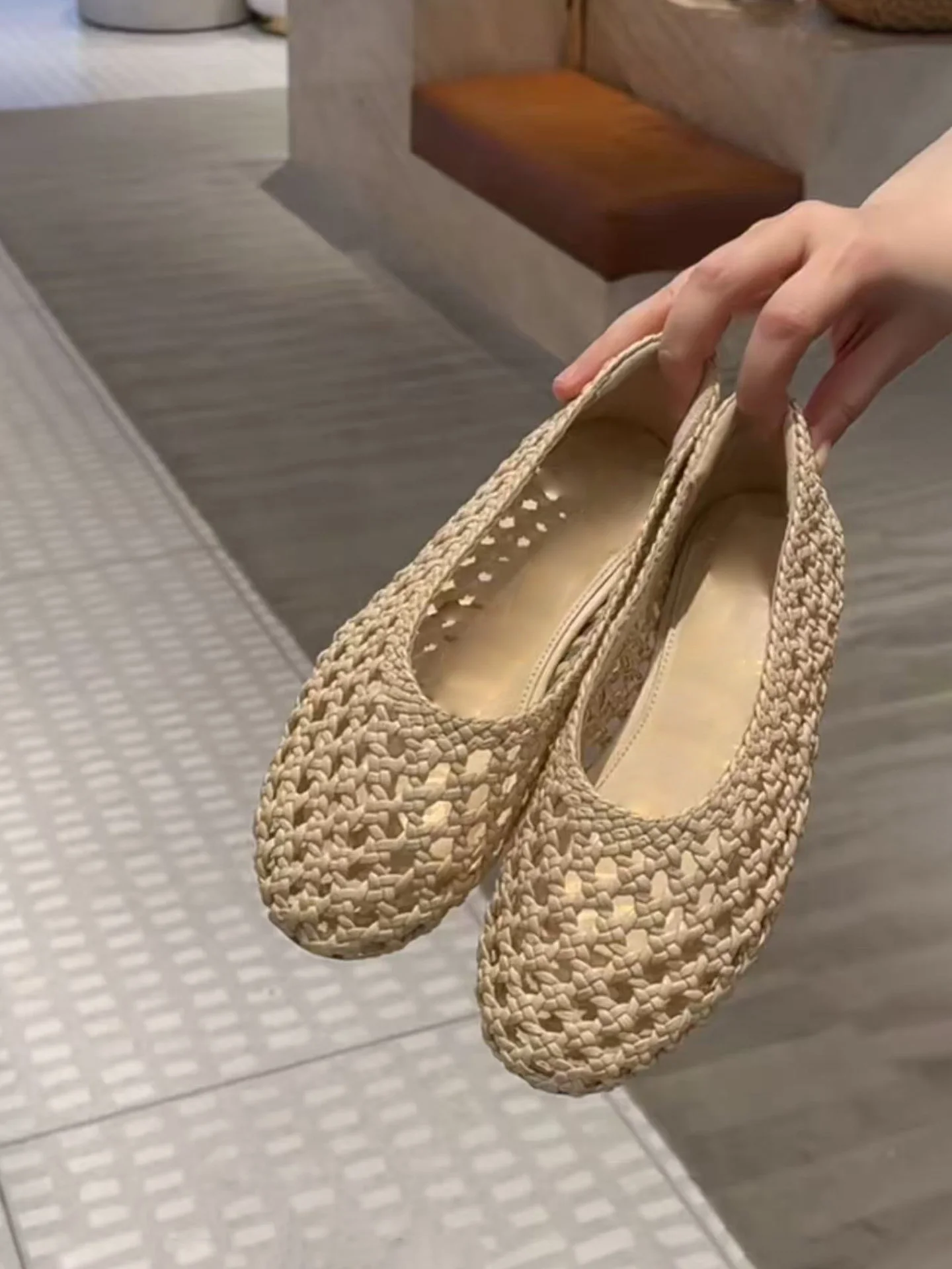 ballet-flat-oes-women's-lefei-ass-woven-breathable-hollow-out-summer-spring-new-sle-beach-holiday-flat-bot-fiing-n