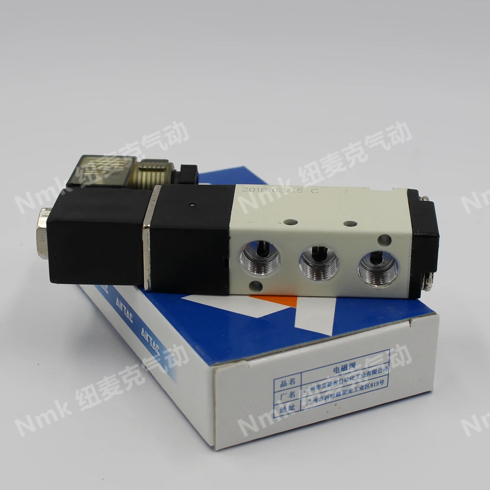 Air Solenoid Valve 5 Way Port 2 Position Gas Pneumatic Electric Magnetic Valve 12V 24V 220V Coil Volt 4mm 6mm 8mm Hose 4V110-06