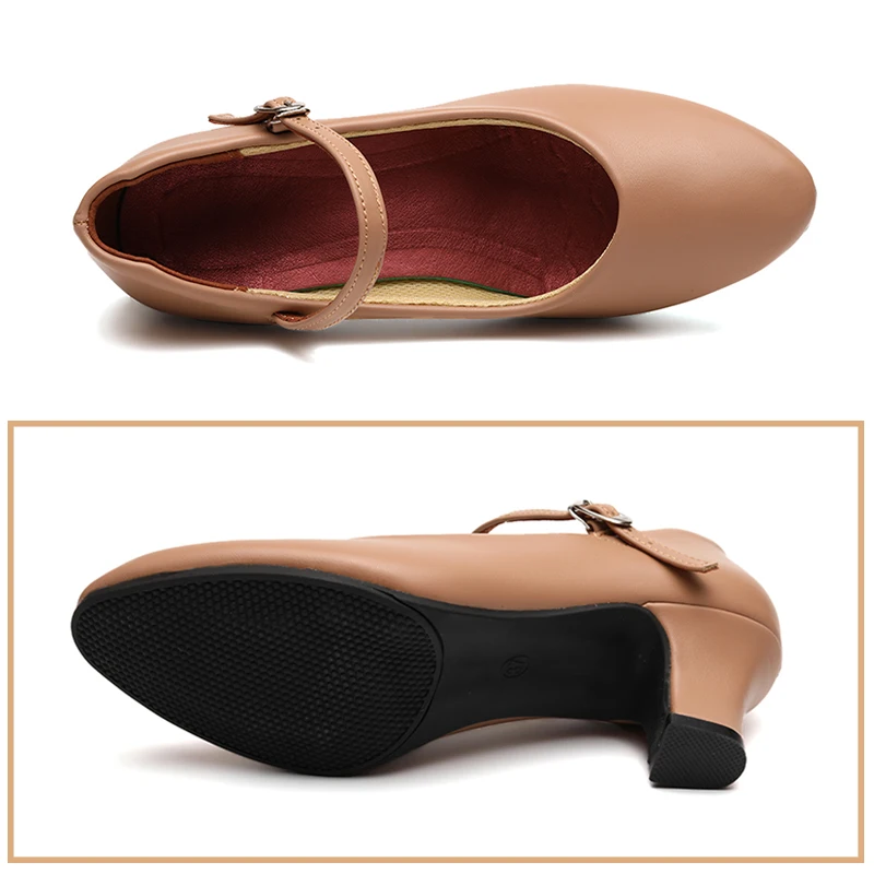 Chaussures de danse latine pour femmes, chaussures de tango de salle de Rhpour dames, Parker fermé, PU noir, moderne