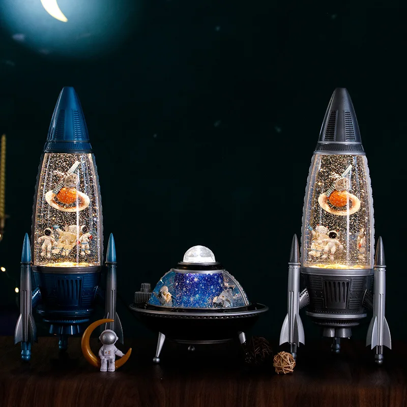 Space astronaut boy birthday gift rocket bluetooth projection music box crystal ball boutique christmas
