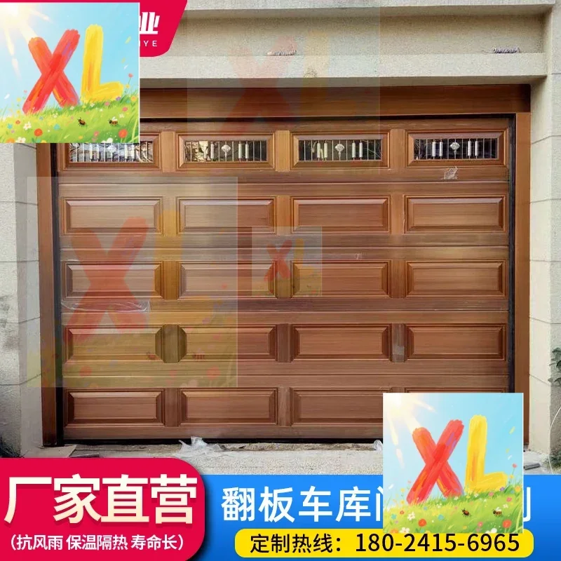 

Flap electric garage door folding new aluminum alloy automatic rolling shutter door intelligent induction remote control