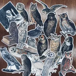 Junk Journal Retro Owl Stickers DIY Scrapbooking Collage Phone Diary Album Happy Plan Gift Seal Decoration