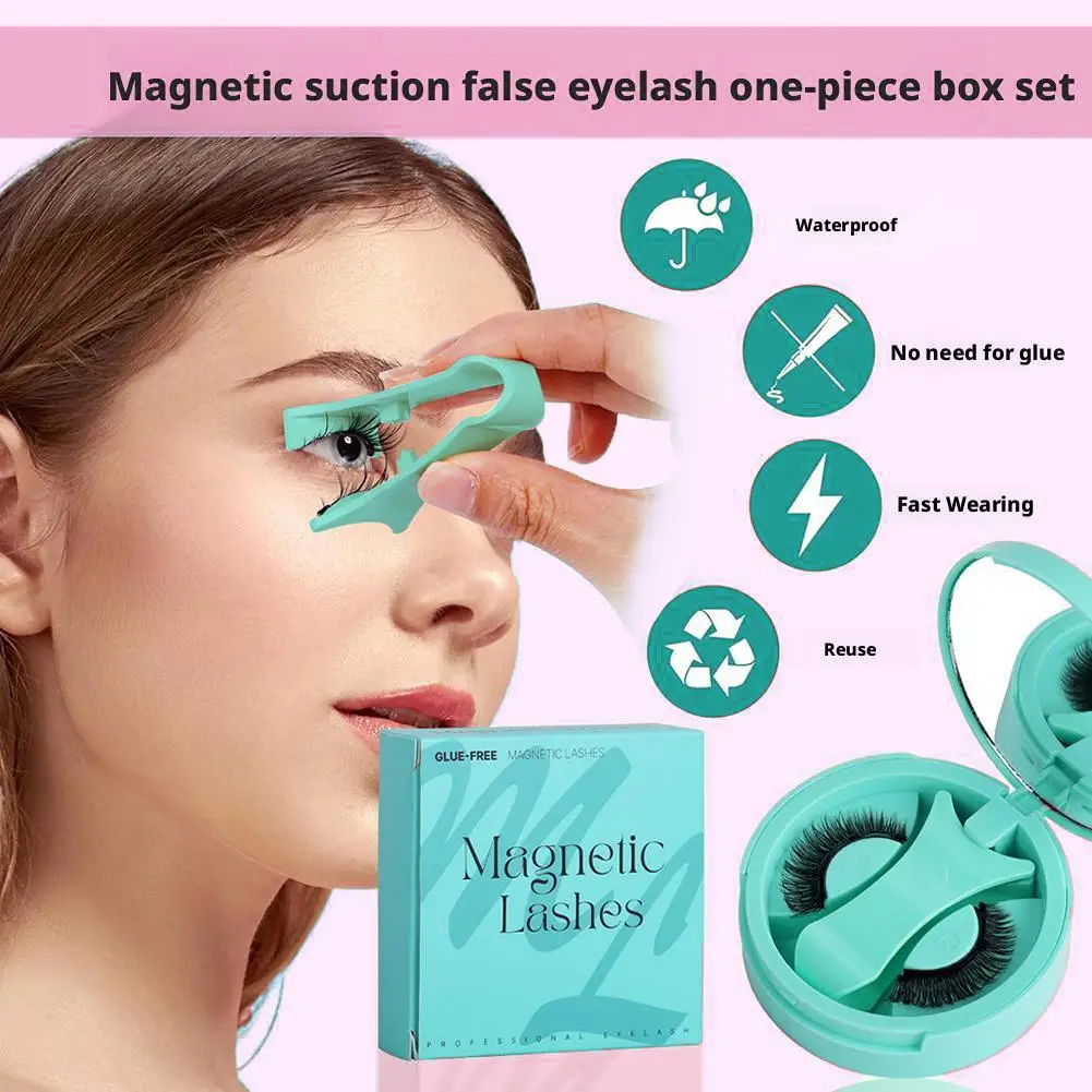 Magnetic Eyelashes 1 Pair Reusable Magnetic Eyelashes Natural Looking Magnetic Lashes Kit With Applicator Eyelash Curler Set