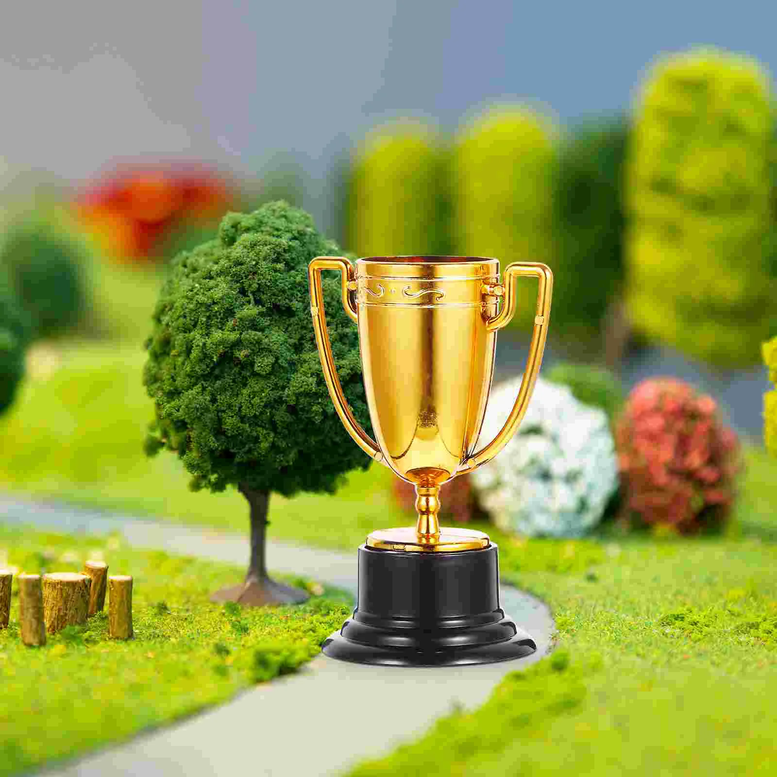 3 Pcs Sports Trophies Gift Trophy Prop Small Party Toy Plastic Props Reward Toys Stage Performance Exquisite Prize Decoration