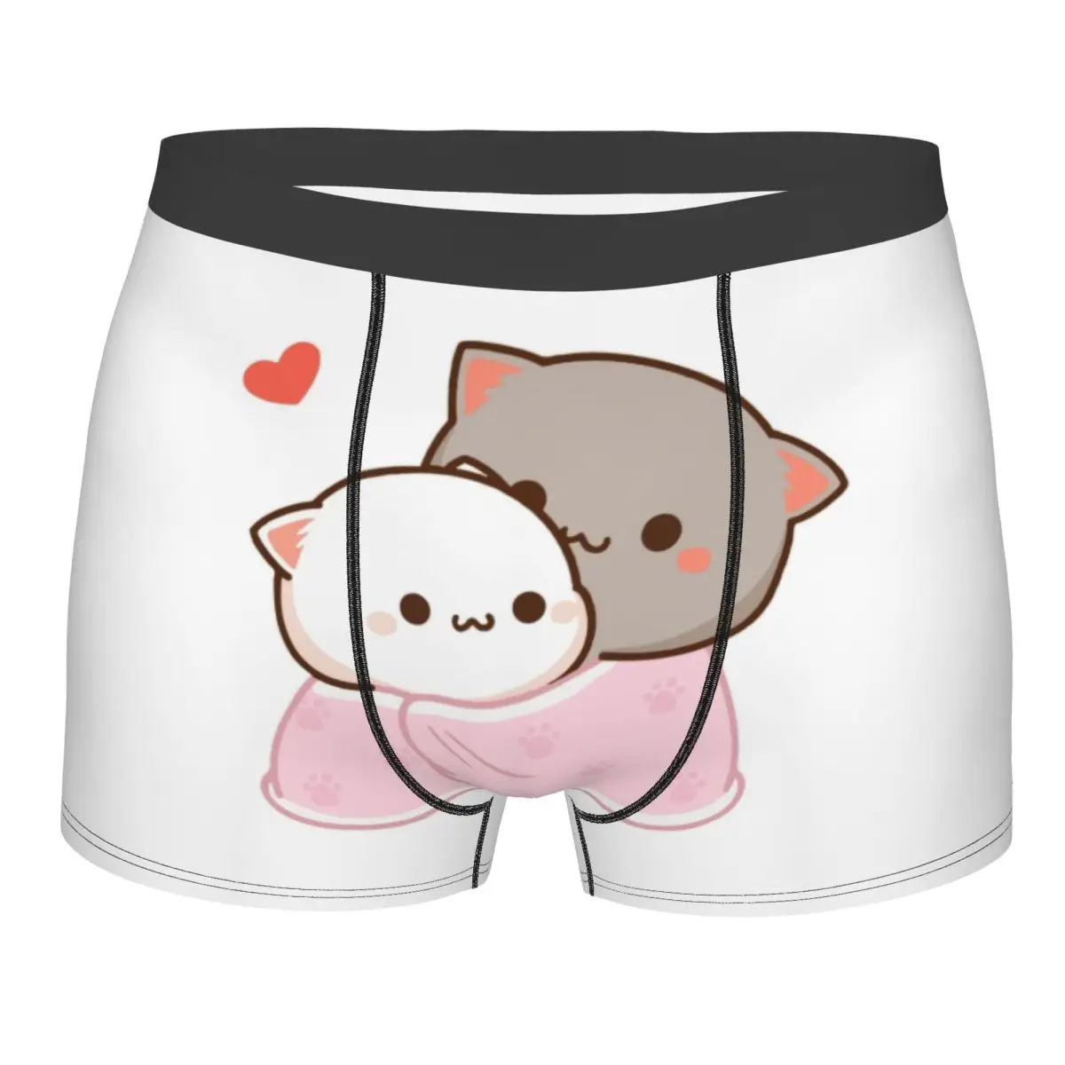 

Мужские трусы-боксеры Cool Peach And Goma Mochi Cat Cuddling, мужские мягкие шорты, трусы
