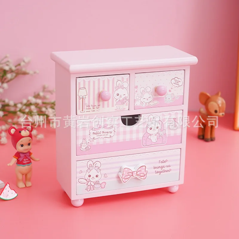 

Original Home Jewelry Box Wooden Multi Layer Drawer Jewelry Storage Box Girl Cute Style Storage Box