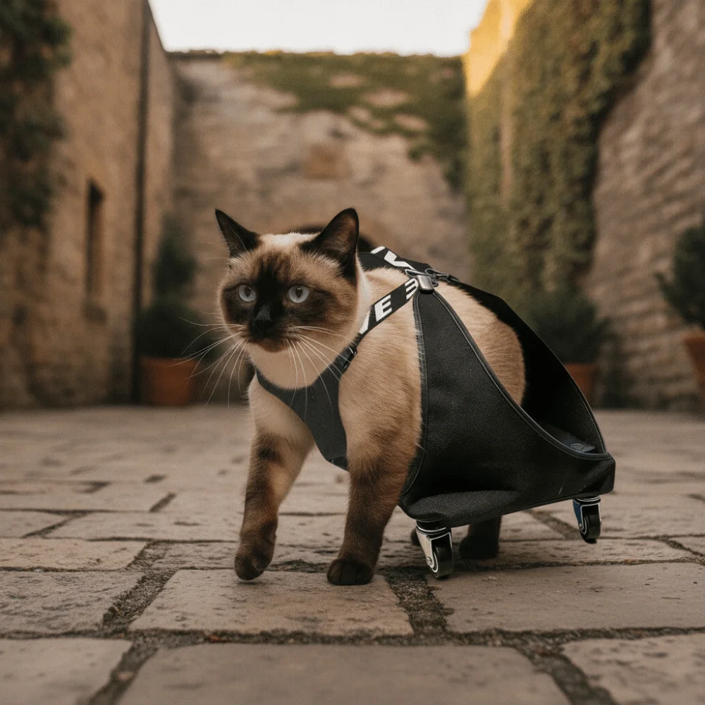 Adjustable Pet Towing Bag Pulley Car Breathable Protective Cat Walking Wheelchair Professional Dog Hind Leg Drag Bag
