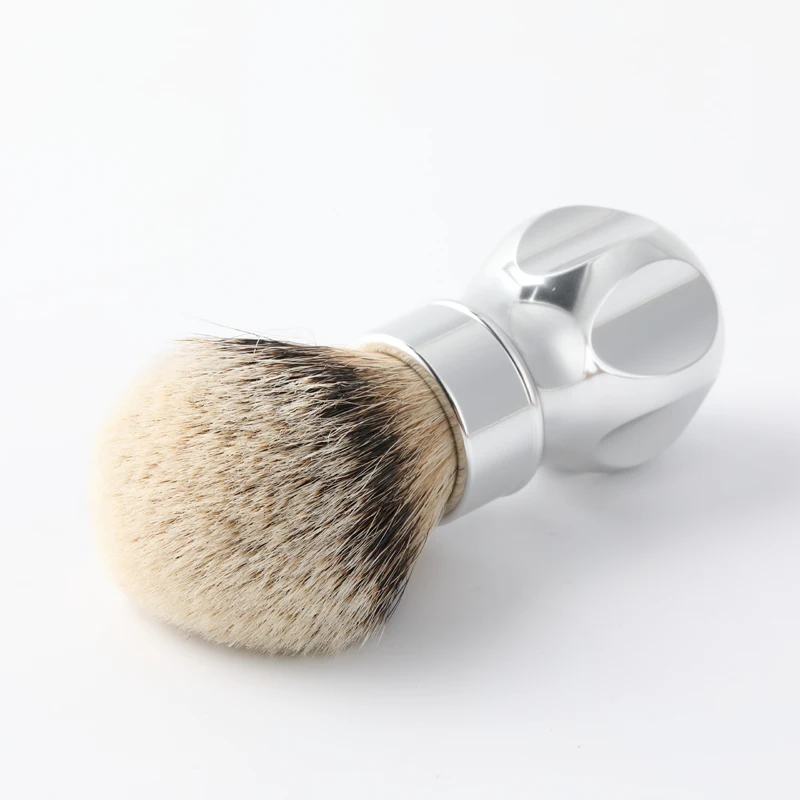 Yaqi Gemini 24mm  Anodized Metal Handle Silvertip Badger Hair Shaving Brush for men