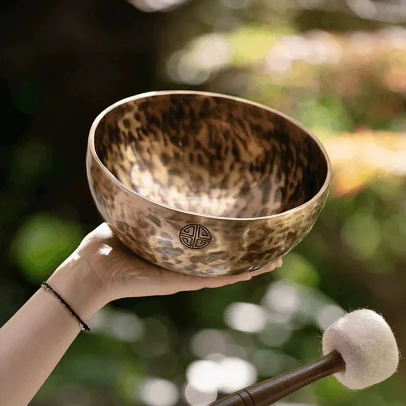 Nepal Handmade Tibetan Bowls Original Full Moon Singing Bowl Meditation Chakras Mindfulness Sound Healing Instrument Percussion