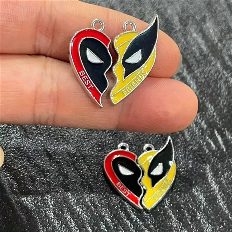 Deadpool and Wolverine Disney Anime Pendant Best Friends Keychain Pendant Handmade Earring Accessories Gift for Friends