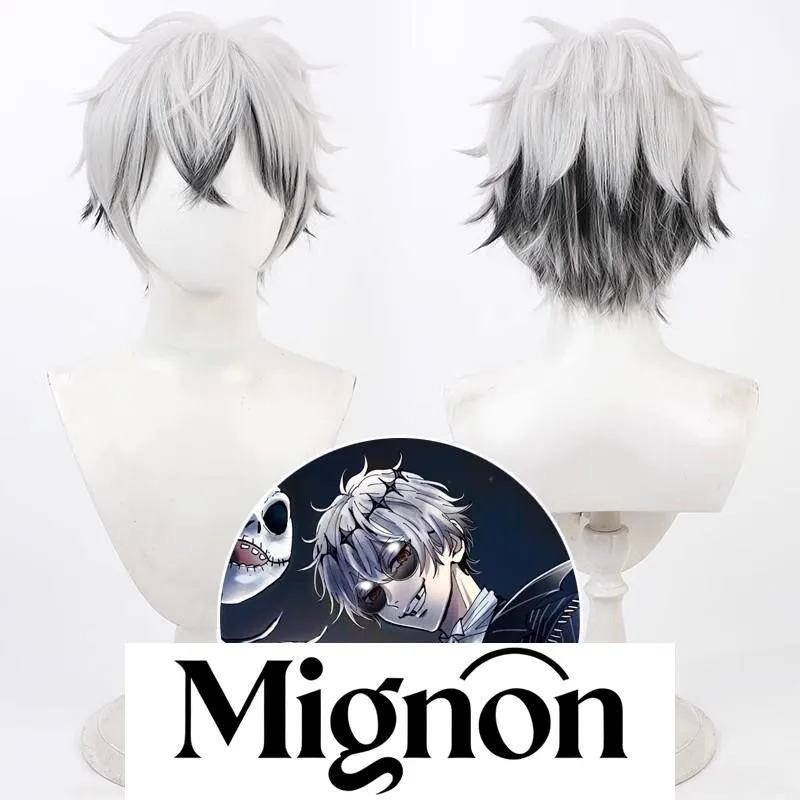 

Twisted Wonderland Gradient Skully Cosplay Wig Teased Top Dual Color Layered Anti-Frizz