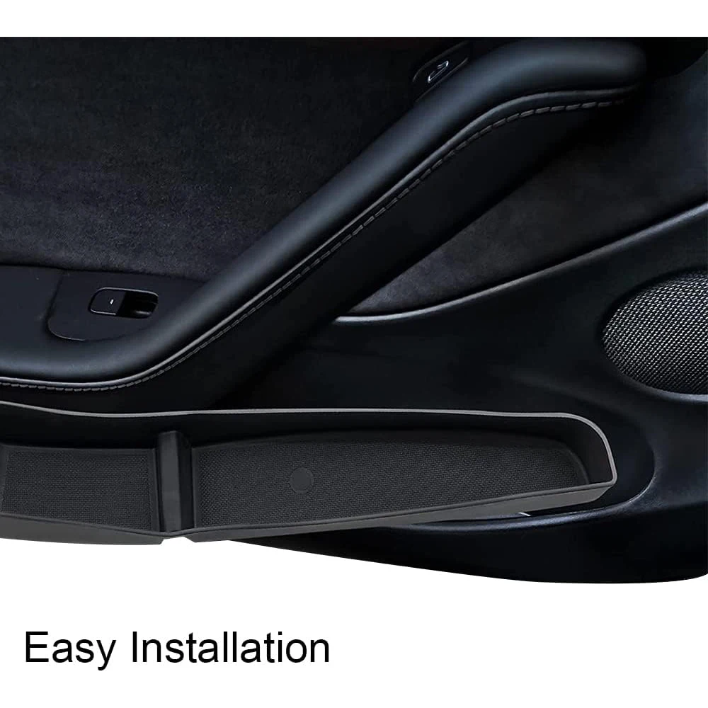 Car Door Side Storage Box for Tesla Model 3 Highland 2024 Front Rear Side TPE Door Storage Organizer Tray 2023