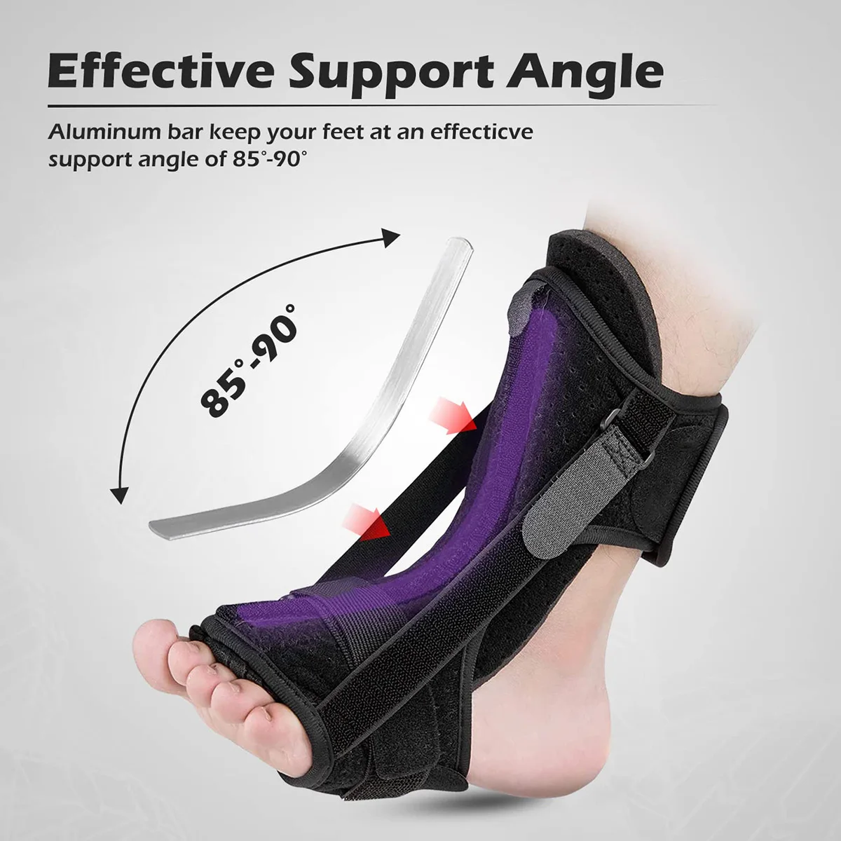 Plantar Fasciitis Night Splint Adjustable Foot Drop Orthotic Brace Plantar Fasciitis & Achilles Tendonitis Night Splint