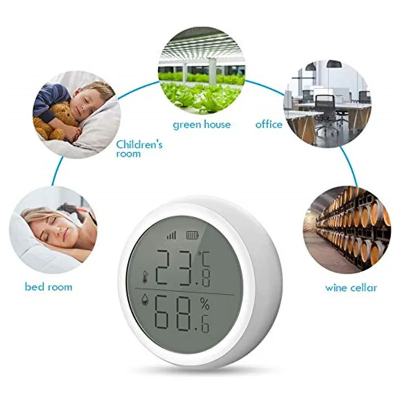 Glomarket Tuya Zigbee Wireless Smart Temperatur Feuchtigkeit Sensor Indoor Echt Zeit Hygrometer Thermometer Mit LCD Display