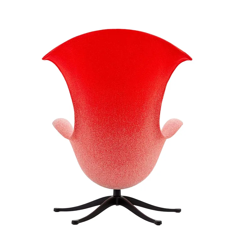 Gradual change color fiberglass chair living room leisure chair single sofa recliner special-shaped lotus chair