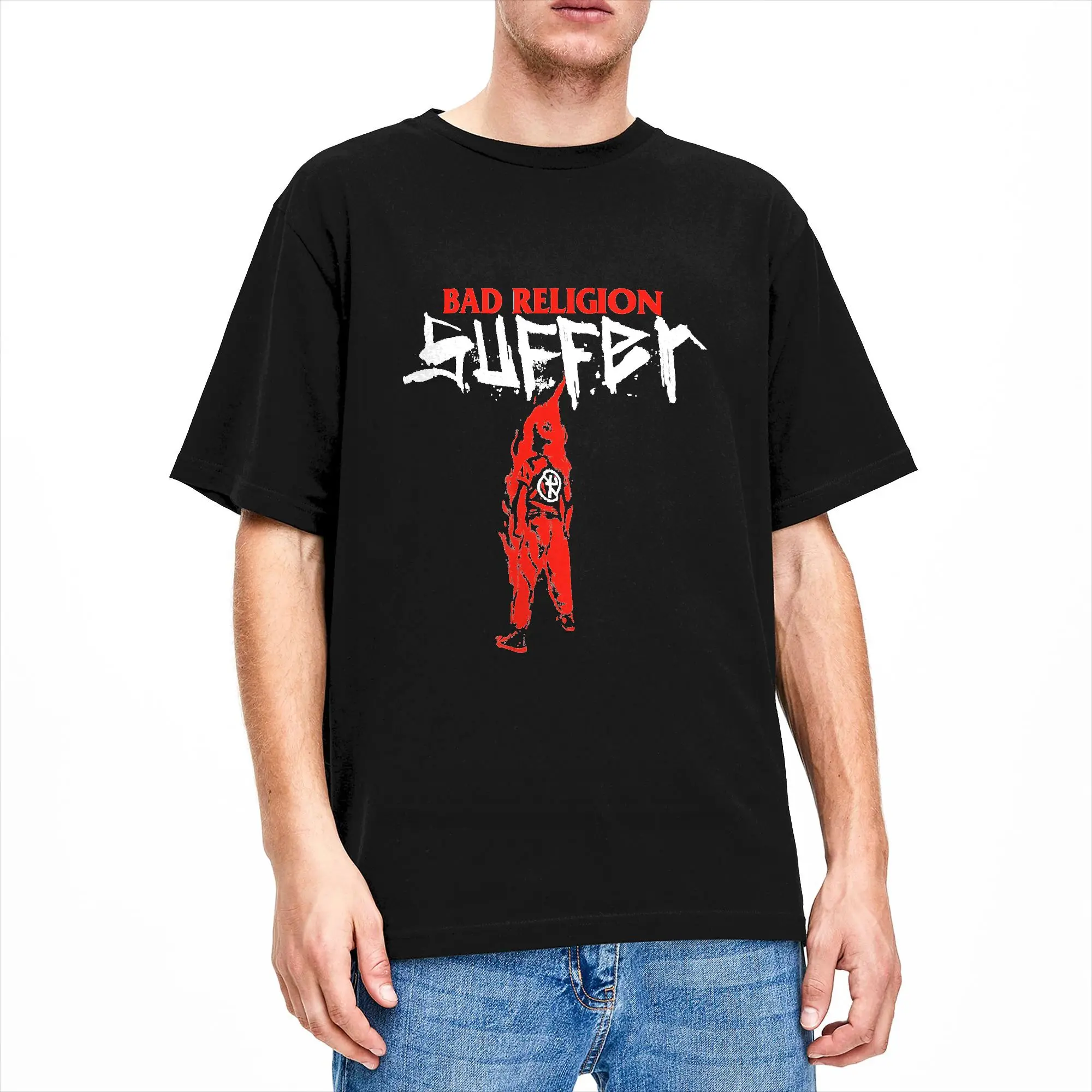Bad Religion Suffer Boy T Shirt Summer  Trending T-Shirts 100 Cotton O-Neck Plus Size Tees Short Sleeves Aesthetic Tshirt