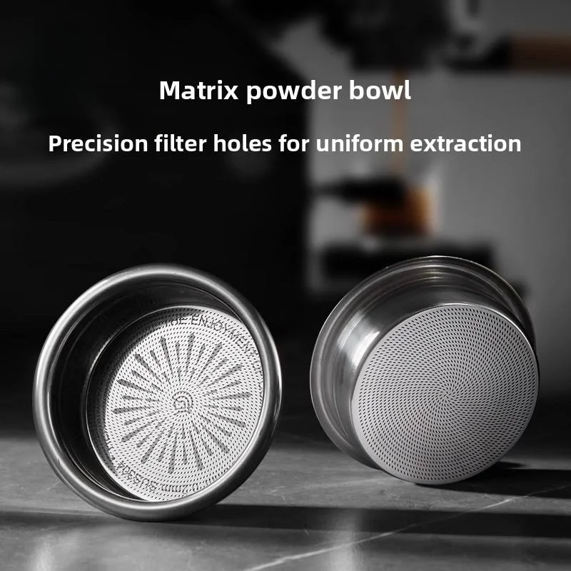 Italian Precision 51mm 58mm 1482 Pcs Holes New Precise Stainless Steel Espresso Coffee Powder Bowl Measuring Cup Filter