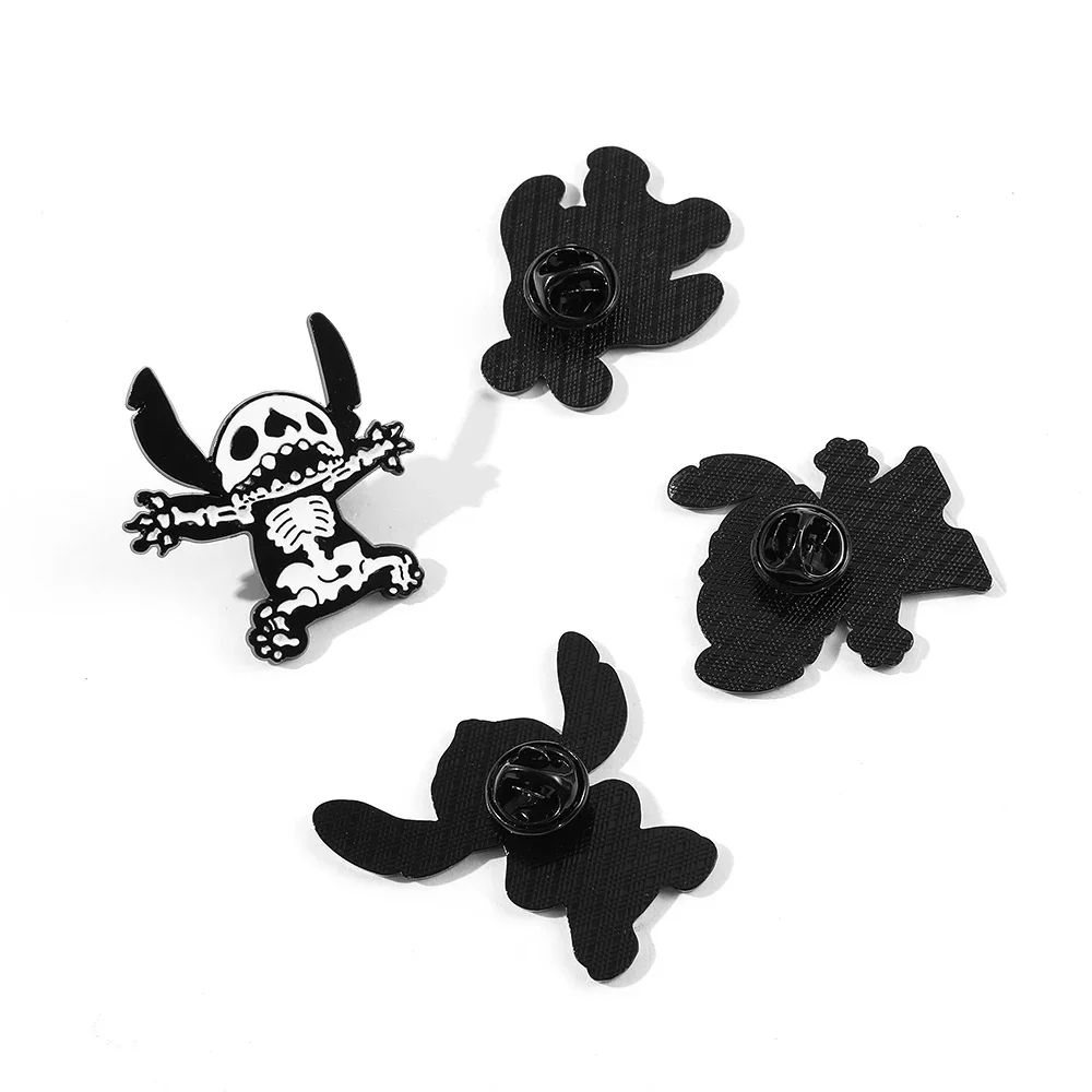 5 Pcs Cartoon Anime Lilo & Stitch Brooch Cute Scrump Angel Lapel Pin Fashion Animal Metal Enamel Badge Jewelry Backpack 2025 image 3