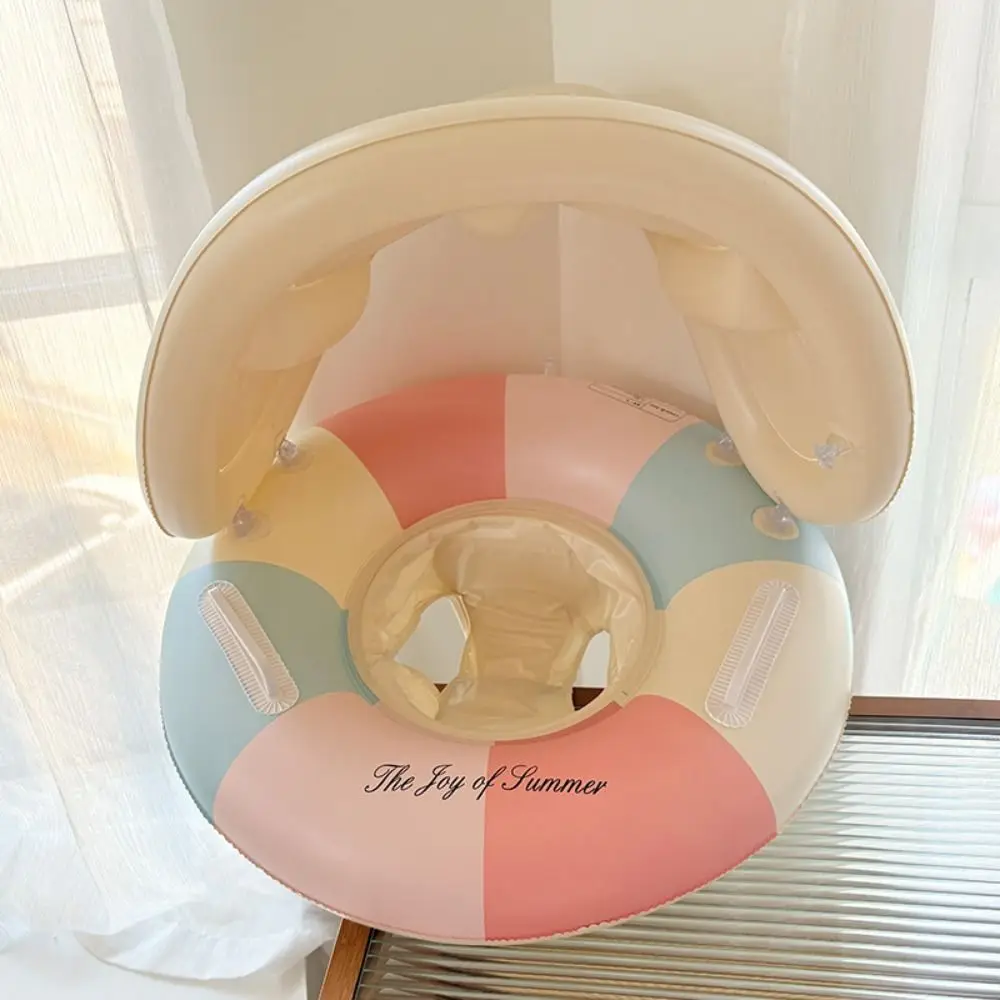 Mode PVC Schwimmen Ring Große Auftrieb Sonnenschutz Schwimmen Sitz Ring Mit Sonnenschirm Aufblasbare Float Schwimmen Kreis Strand