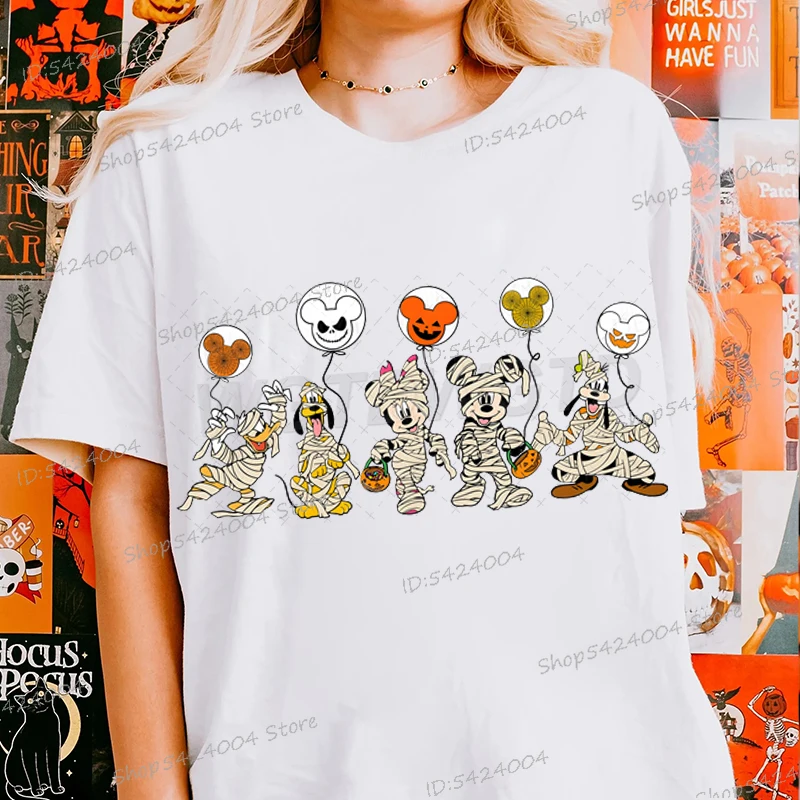 

Vintage Funny Mickey Halloween T-shirt Anime Disney T Shirt for Women Men Fashion Short Sleeve Y2K Tops Halloween Streetwear