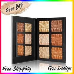 6 Colors Diamond Shiny Highlighter Private Label Trimming Brightening Contour Powder Shadow Vegan Face Makeup Wholesale