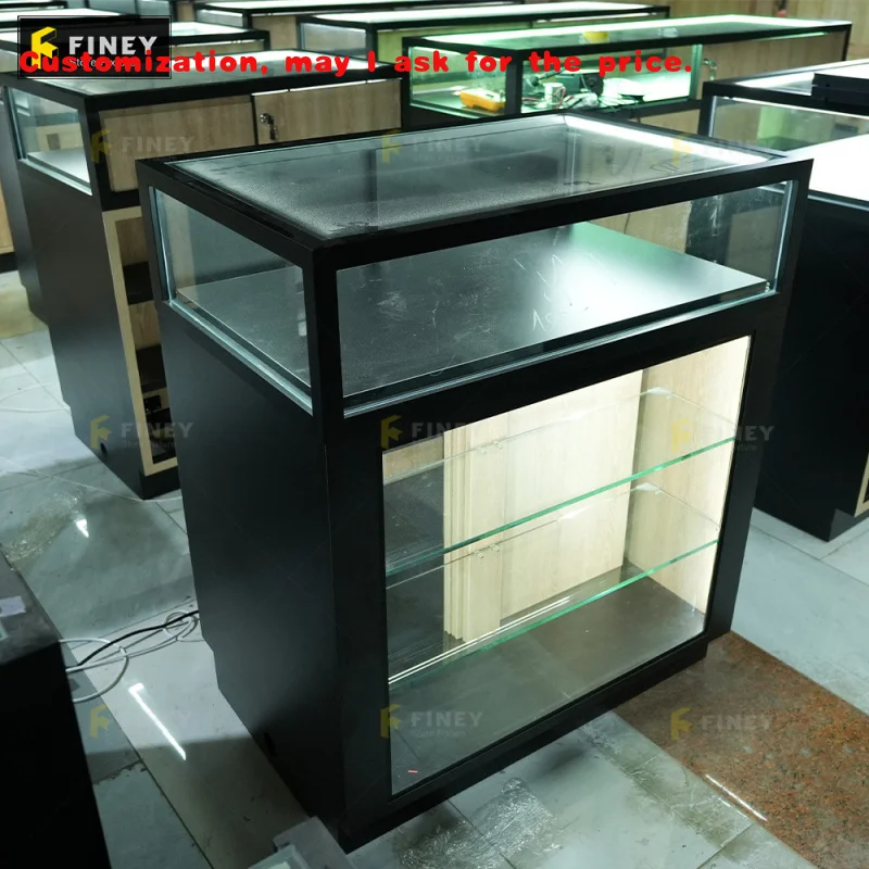 

custom.Custom Wooden Led Cigar Counter Display Shelves Store Display Cases Lockable Glass Smoke Shop Display S