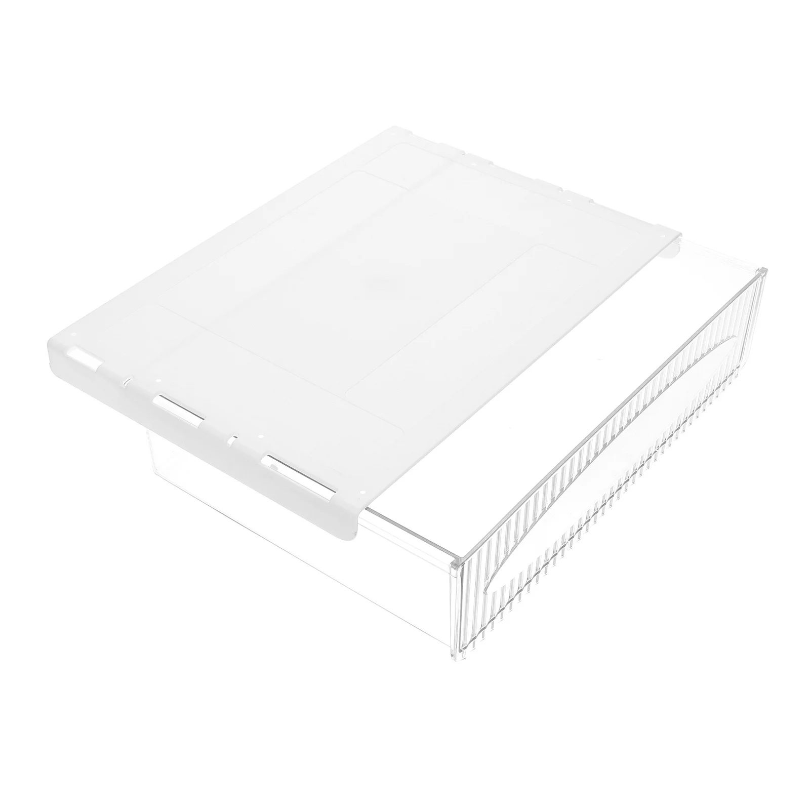 

Under Desk Storage Box Plastic Hidden Drawer Organizer Adhesive Desktop Organizer for Office Supplies Remote Control Makeup