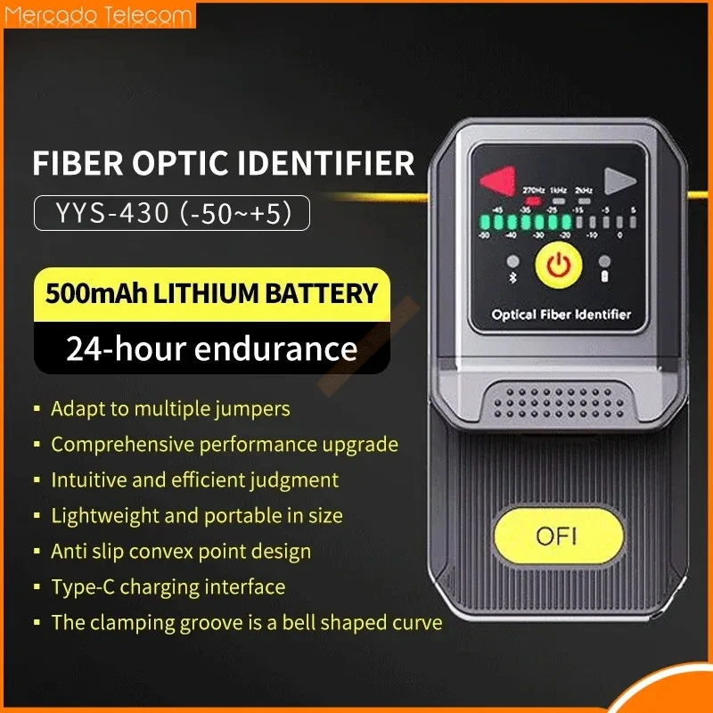 2025 New Mini Fiber Optic Identifier Signal Frequency Test LED Lighting Single Mode Multi-Mode Power Detection Multi-Function