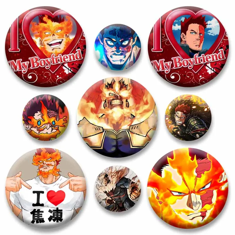 Cartoon Figure Endeavor Enamel Pins Anime Peripheral MHA Round Brooch Cosplay Badge Backpack Clothes Jewelry Accessory Toys Gift