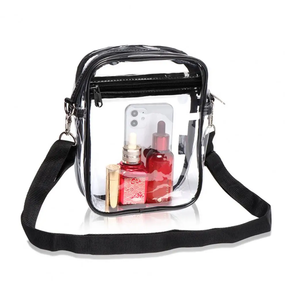 Transparent PVC Crossbody Bag Large Capacity Clear Makeup Cosmetic Sundries Cross-body Pouch Makeup Cosmetic Bag Birthday Gift