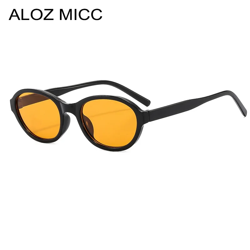 

Aloz micc Fashion Bridges Oval Sunglasses Women Large Frame Shades UV400 Retro Sun Glasses Female Orange Eyewear