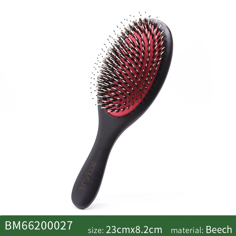 Boar Bristles Hair Brush Women Detangling HairBrush For Curly Thick Long Dry Wet Hair Wood Comb Head Scalp Massage Hair Comb