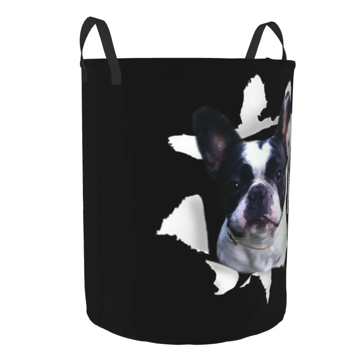 Boston Terrier Laundry Hamper Large Storage Basket Pet Dog Art Girls Boys Toy Organizer