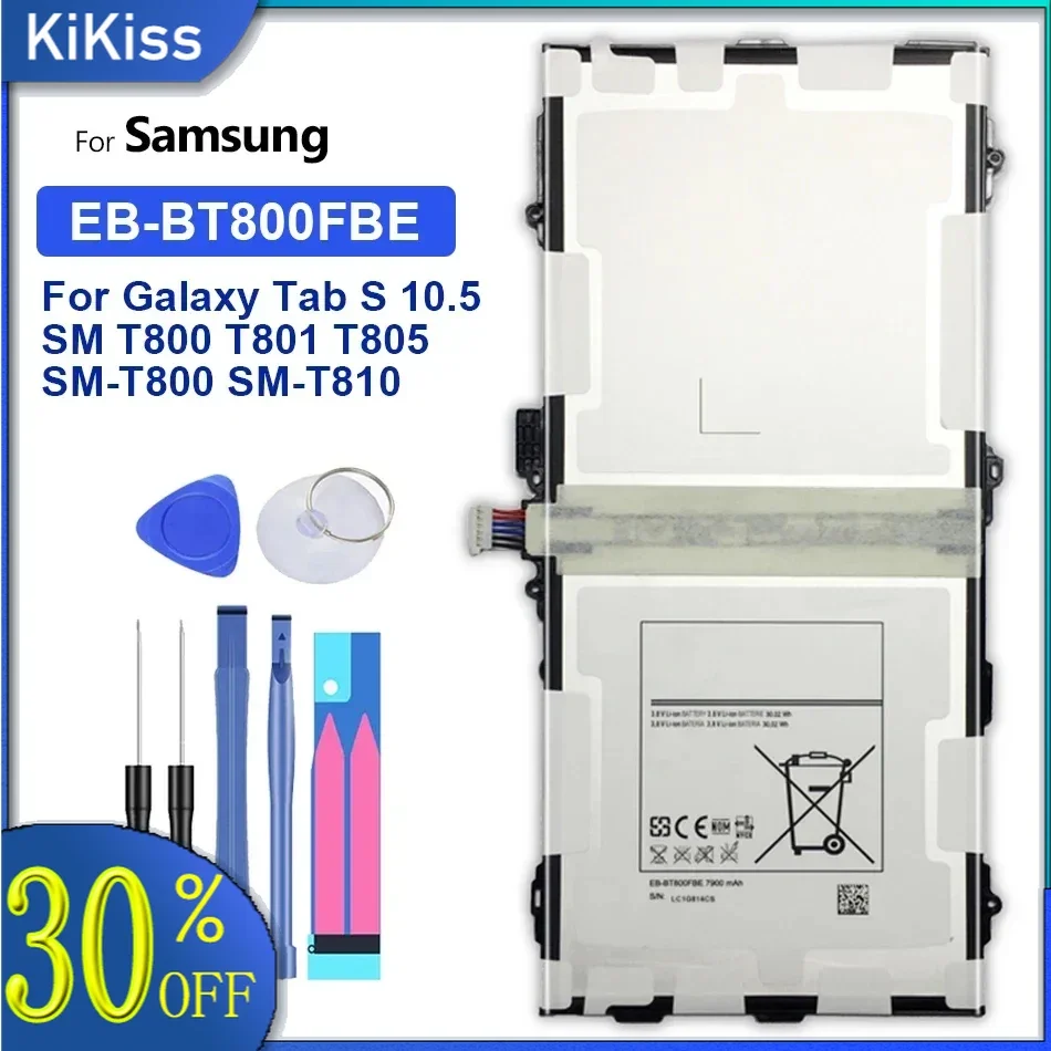 Tablet Battery EB-BT800FBE 7900Mah For Samsung Galaxy Tab S 10.5 SM-T800 T801 T805 + Free Tools