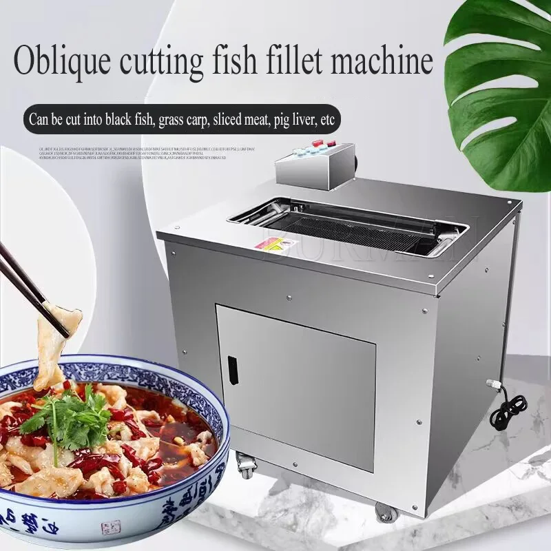 High Speed Fully Automatic Industrial Oblique Angle Cutting Salmon Fish Fillet Cutter Slicer Machine