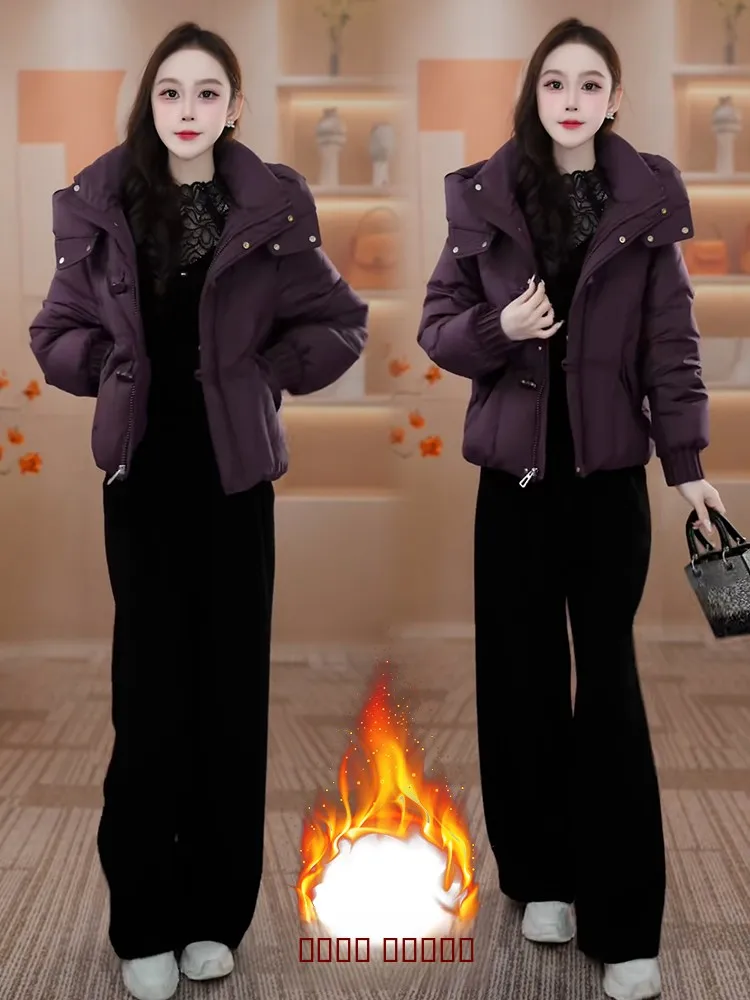 

Korean Sle Commute Unique Small Cotton Jaet Women's ort down Cotton Coat Winter New Faion Small Fraance Sle