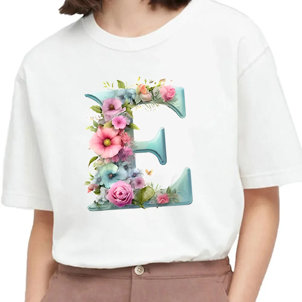 26 Flower Letter Custom Combinations DTF Thermo Sticker Decals Heat Transfer Clothes Clothing Crafts Ironing