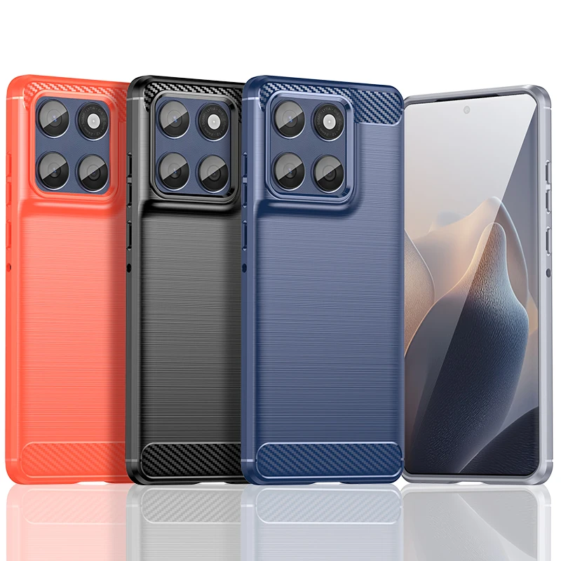 Funda para Moto Edge 60, Carcasa Protectora Antigolpes para Moto Edge 60, Parachoques Trasero de TPU Suave con Fibra de Carbono, Fundas para Motorola Moto Edge 60