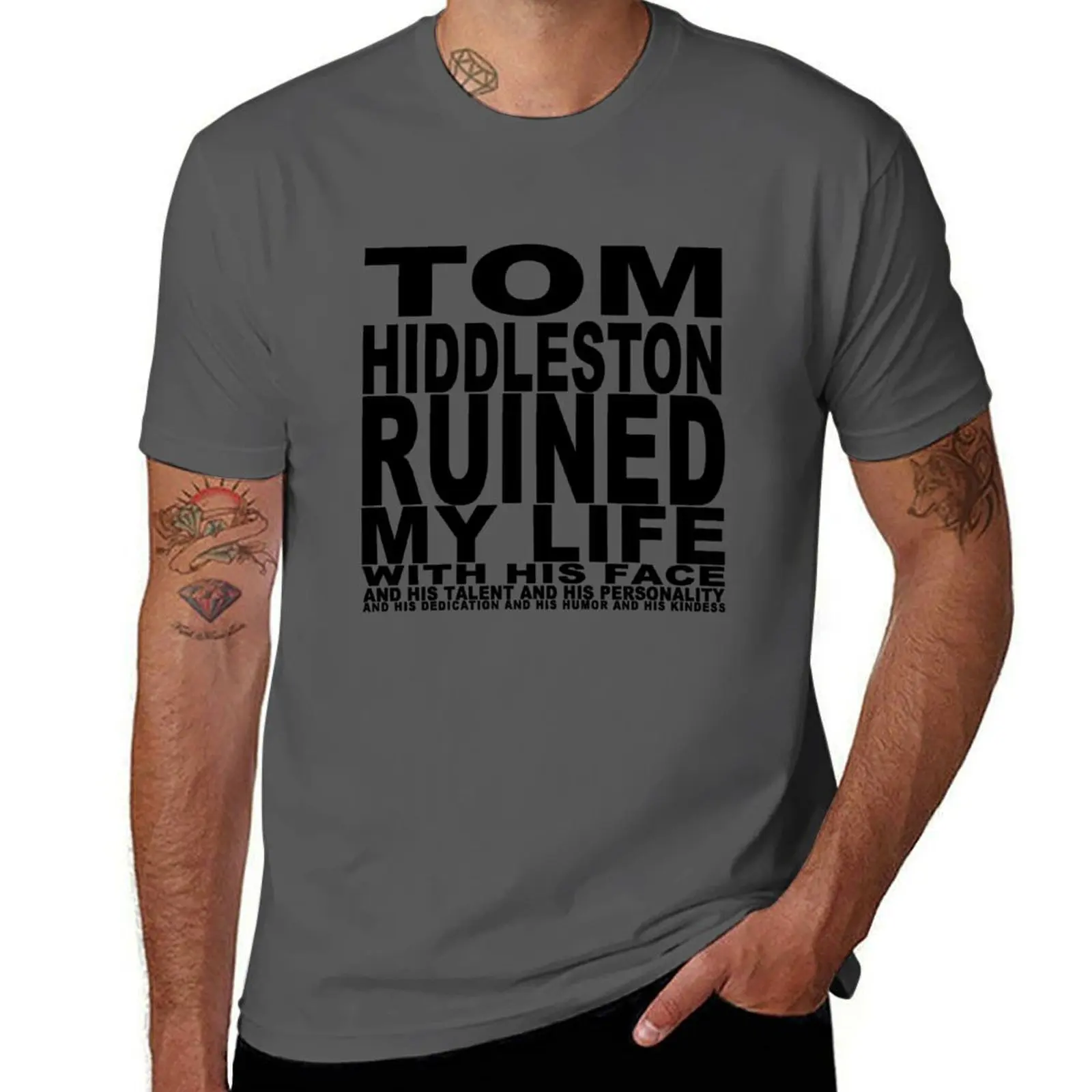 

Tom Hiddleston Ruined My Life (With His Face) T-Shirt Quick Dry Sports Short Sleeve Tee