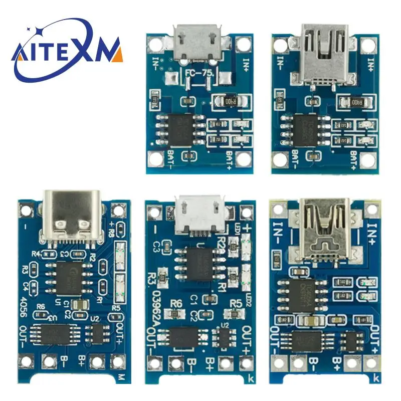 Type-c / Micro USB 5V 1A 18650 TP4056 moduł ładowarki baterii litowej płytka ładująca z ochroną podwójne funkcje chroń płytę