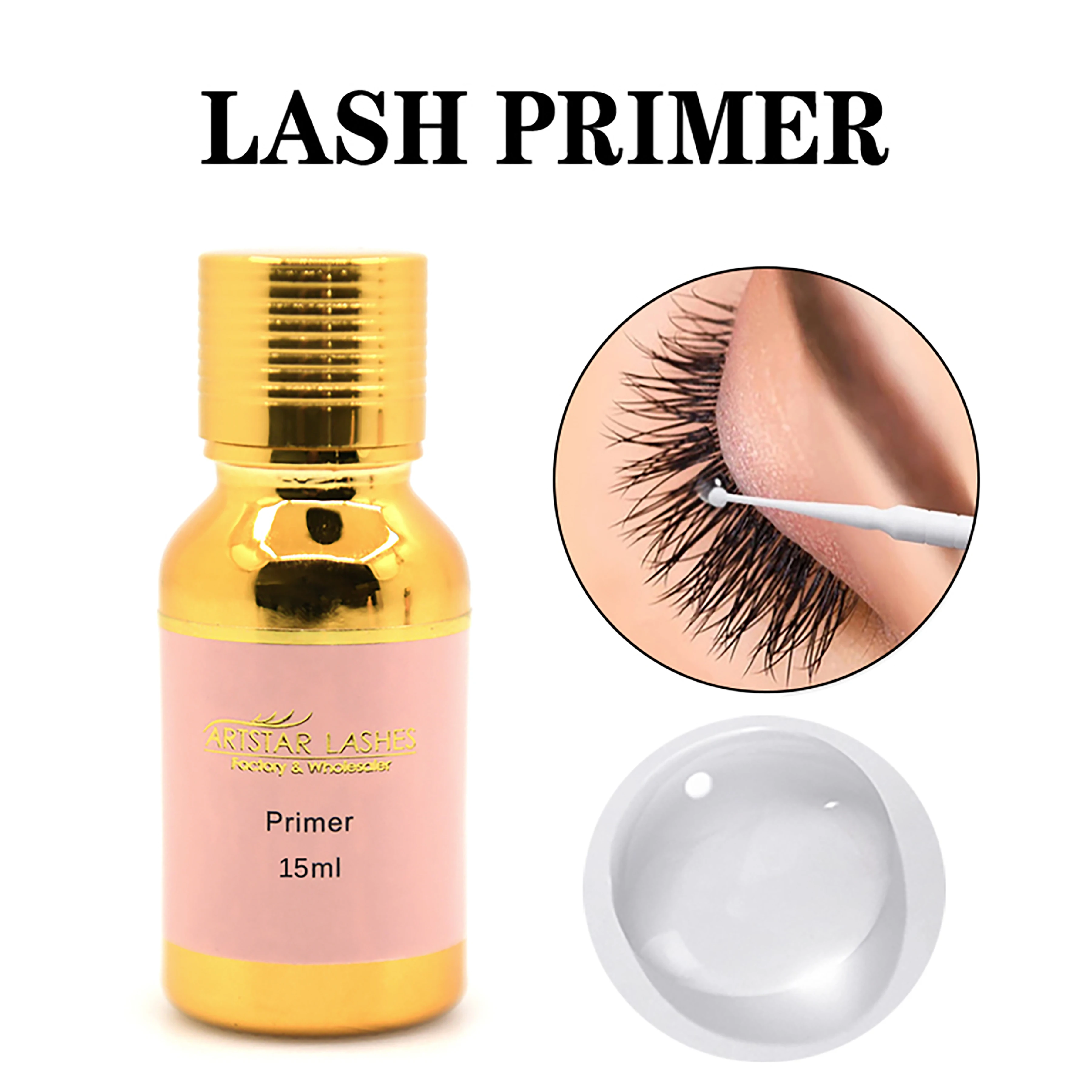 ARTSTAR 10ml/15ml Primer Eyelash Extension Clear Color Professional Fixing Agent  Adhesive Lash Primer For Makeup