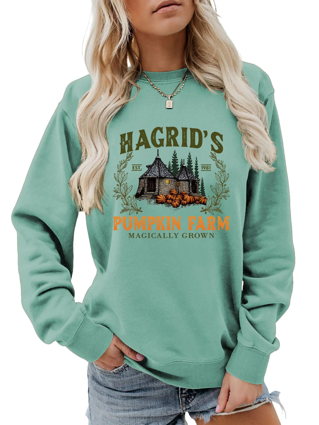 Autumn round neck hoodie HAGRID'S EST 1981 printed hoodie loose long sleeve jumper Casual fashion hoodie new fashion jumper