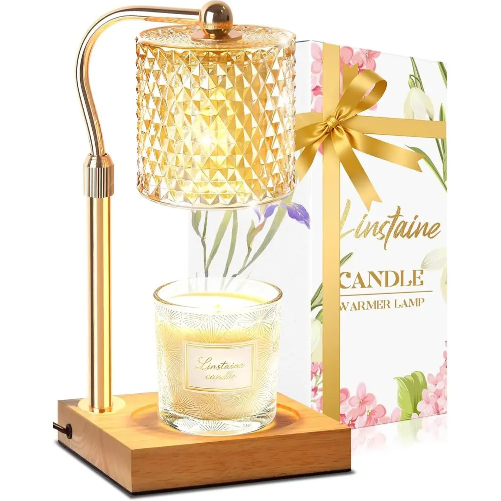 Calentador de Velas de Altura Ajustable con Temporizador y Regulador de Intensidad, Ideal para el Día de la Madre, Regalos de Cumpleaños, Decoración del Hogar, Dorado