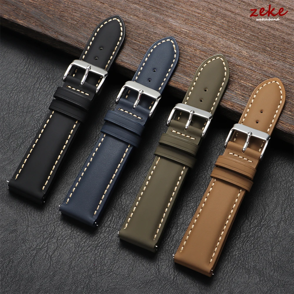 Vintage braunes Armband Schnellverschluss-Uhrenarmband für Männer und Frauen, Armband aus echtem Leder, 18 mm, 20 mm, 22 mm, Ersatzarmband