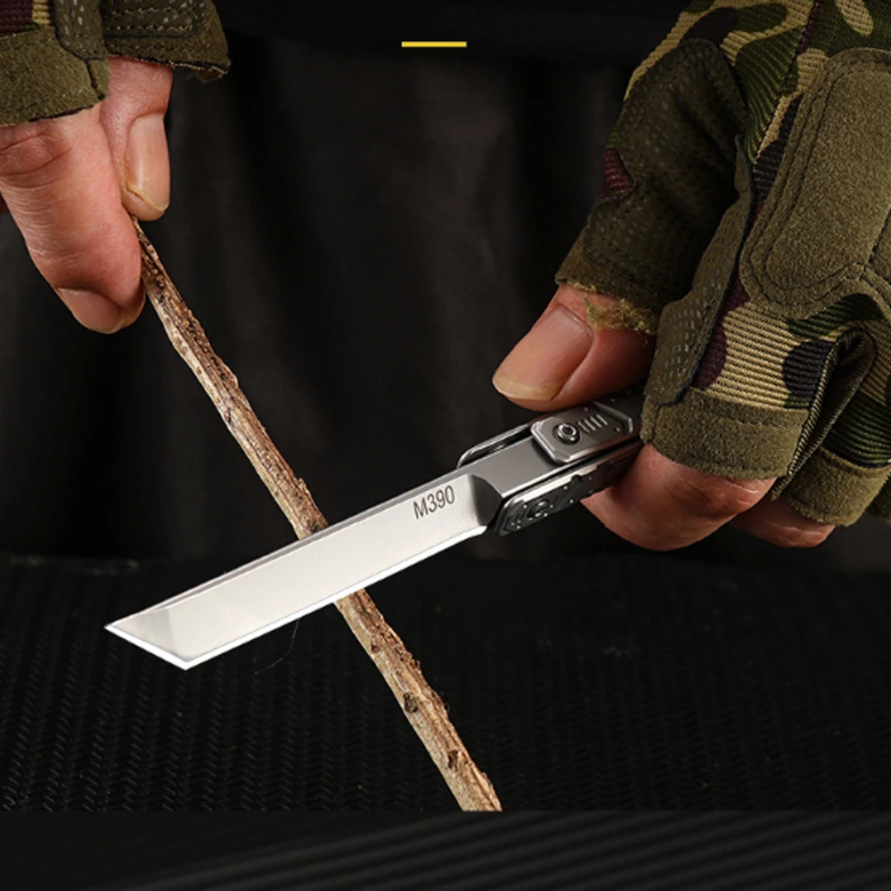 Mini stainless steel knife M390 blade outdoor EDC portable unboxing self-defense new rotatable small knife