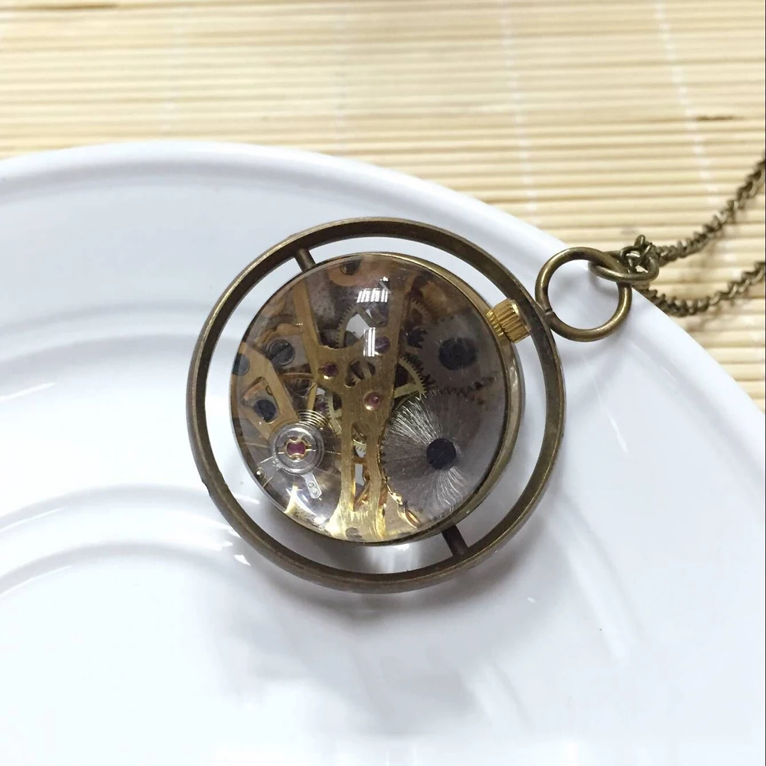 3 Pieces Luxury Vintage Mechanical Pocket Watch for Men Male Roman Numerals Dial Man Fob Chain Man Old Collection Pendant Clock