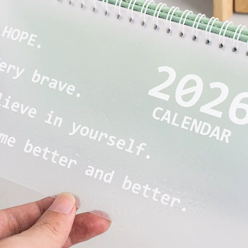 2026 تقويم مكتبي كبير باللغة الإنجليزية السنوية للقيام بقائمة شهرية للمخطط اليومي لإدارة الوقت